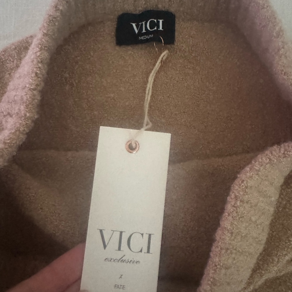 Vici Warm Beige Knit Sweater